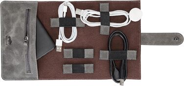 Органайзер для кабелів та аксесуарів Solo Pelle: універсальний дорожній кейс для телефону, кабелів, USB-накопичувачів (Стеінграу)