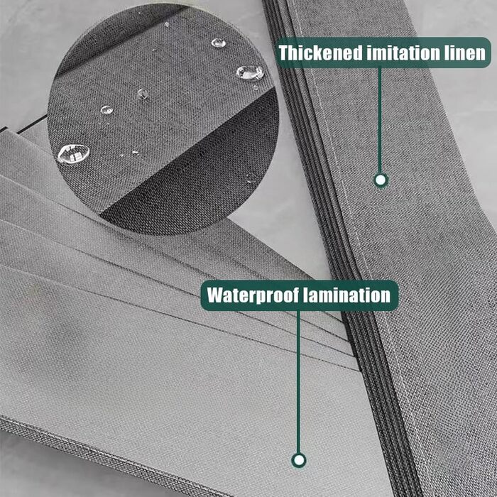 Шторка для душу з льону, водовідштовхувальна, з магнітною стрічкою, антигрибкова, 120x200 см (сірий)
