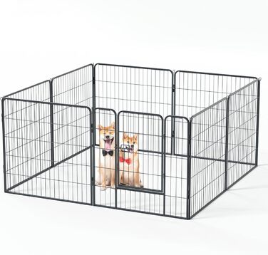 Клітка для собак та цуценят, вольєр для тварин, переносний загон для вигулу, металева іграшка-загон (12 шт.)