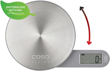CASO Kitchen EcoMate Kinetic Kitchen Scale - 5kg, 1g Increments, Battery-Free, Award-Winning