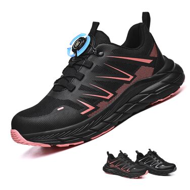 Черевики безпеки чоловічі/жіночі: зручні, дихаючі, з металевим носком. Ідеальні для будівництва, сільського господарства та промисловості. Підошва з антиковзанням. Розмір 40 EU, колір рожевий (B1)