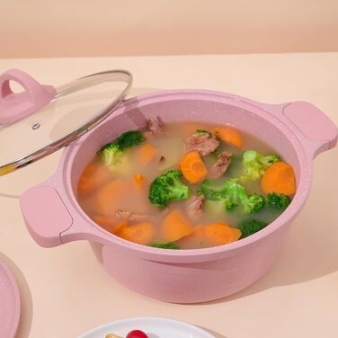 JEETEE 23-Piece Pink Cookware Set - Nonstick Granite Pots and Pans Set for Induction, Gas, Electric & Ceramic Stoves - Perfect Gift Set