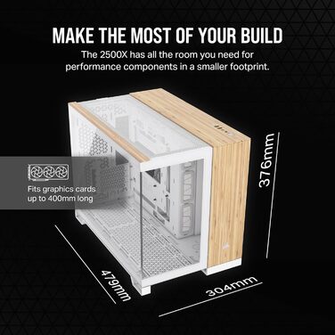 Корпус для ПК Corsair 2500X M-ATX TG White/Bamboo