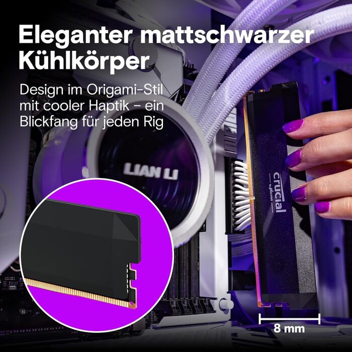 Crucial Pro DDR5 RAM 32GB (2x16GB) 6000MHz CL36 - ігрова оперативна пам'ять для ПК, Intel XMP 3.0 / AMD Expo, чорний