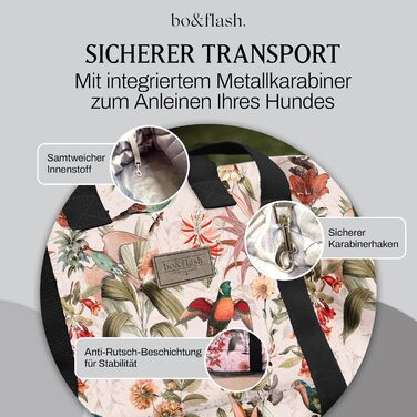 bo&flash Hundetragetasche Portland – Сумка-переноска для собак Portland – для маленьких собак до 7 кг – комфортна та стильна, миється, екологічна (Elodie)