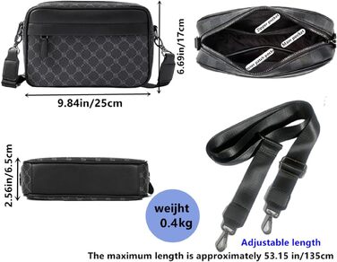 Чоловіча сумка-месенджер через плече Klein: водонепроникна сумка CrossBody з багатофункціональними кишенями для роботи та подорожей, чорна