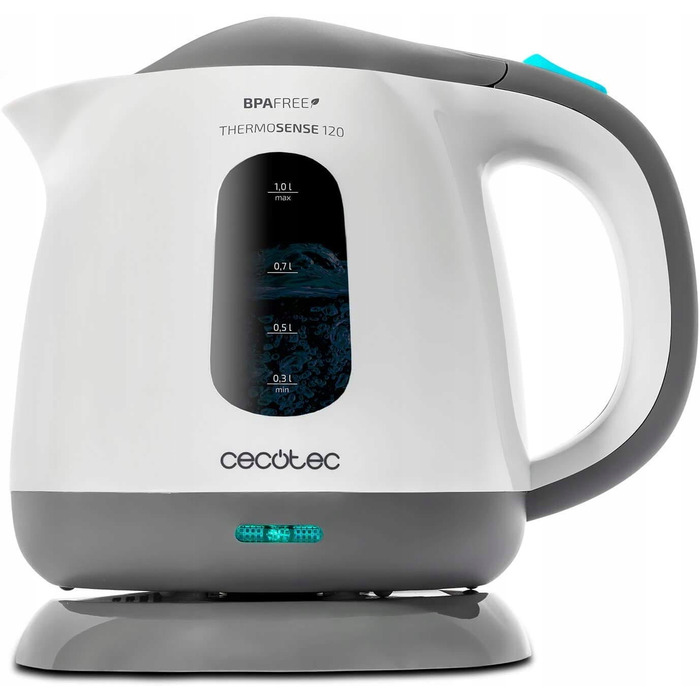 Електричний чайник Cecotec ThermoSense 120, 1100 Вт, 1 л, сріблястий/сірий