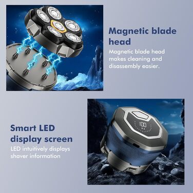 Електричний чоловічий голчастий тример ALLOMN для голизни, бездротовий, вологостійкий, з ротаційними лезами та магнітним голчастим блоком