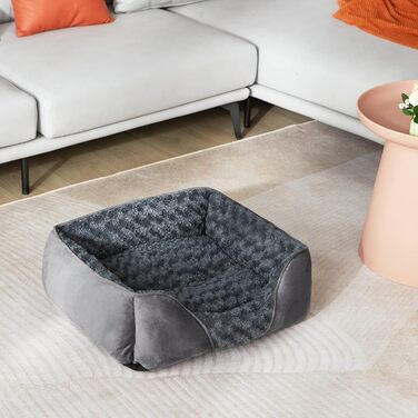 JOEJOY Dog Bed, Medium-Sized Dogs, Dog Basket Fluffy Washable, Non-Slip Anti-Anxiety Dog Beds, Dog Baskets for Medium and Large Dogs and Cats, 76x61x23cm