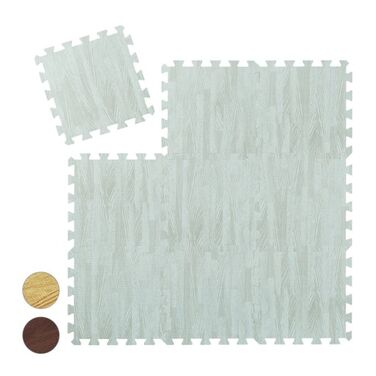 Relaxdays Wood-Look Floor Protection Mats - 9 Piece Set