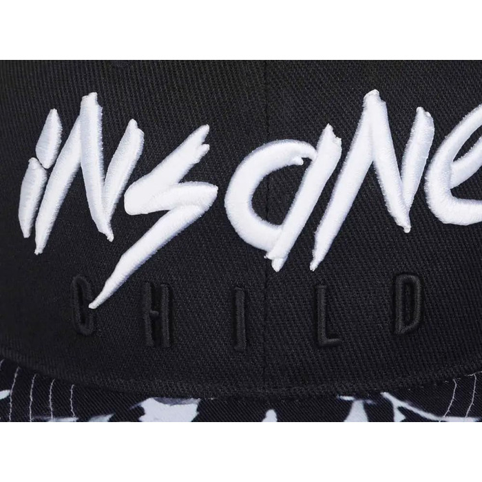 Кепка Snapback Nebelkind Insane Child чорно-біла, універсальний розмір, регульована, унісекс, якісна бейсболка в стилі streetwear