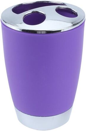 Bathroom and Toilet Set, 6-Piece Bathroom Accessory Set, with Cup, Toothbrush Holder, Soup Holder, Hand Sanitizer Bottle, Trash Can, Toilet Brush (Purple)
