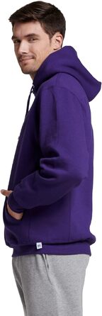 Чоловічий худі Russell Athletic Dri-Power Fleece з капюшоном, вологовідвідний, суміш бавовни, фіолетовий, розмір XL