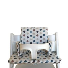 Дитяча подушка LUCCA для стільчика Stokke Tripp Trapp, ламінована, легке очищення, джунглі бірюзові, точки сині, бежеві