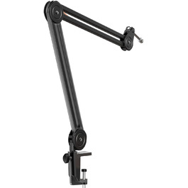 Кріплення для мікрофона FIFINE, регульований штатив, адаптер 3/8' - 5/8', кліпса для мікрофона, 3 кабельних стяжки, білий (чорний)