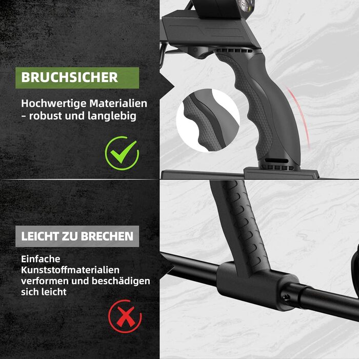 Металодетектор GreenRex Profi: водонепроникна котушка 25.4см, LCD-дисплей, для дорослих та дітей, пошук золота, ідеально для пляжу, під водою та в саду