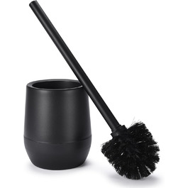 Щітка для унітазу Bamodi з підставкою - чорна, з жорсткою щетиною та довгою ручкою для ретельної та легкої очистки, ідеальна для ванної кімнати та гостьового туалету.