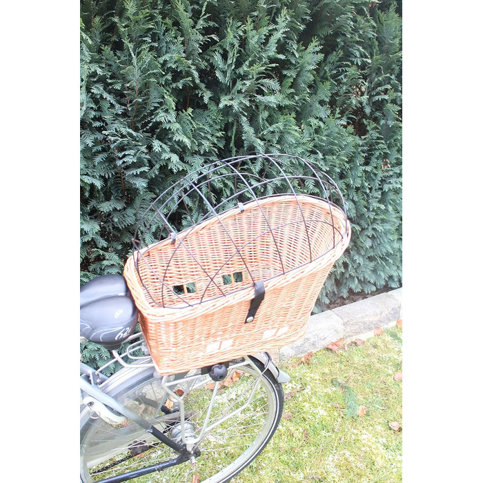 Корзина для велосипеда на багажник з лози з металевою сіткою та подушкою, XL або XXL. Підходить для перевезення багажу.