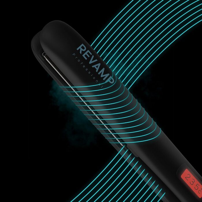 Professional Ceramic Hair Straightener & Curler - Adjustable Temperature 80-235°C, Ionic Plates, 3m Cord, LCD Display, Hair Protection Oils