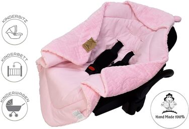 Універсальна дитяча ковдра Bo DANKA для автокрісла, коляски та Maxi Cosi, 80x80 см, з капюшоном і липучкою, для новонароджених, всесезонна, рожева