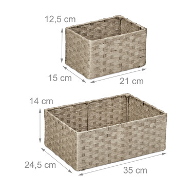 Relaxdays Woven Storage Basket 3-Piece Set