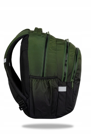 Багатовідсіковий шкільний рюкзак CoolPack, чорний з зеленим, 21 л