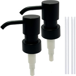 Дозатор для мила Suanti, 425 мл, з помпою з брашованого нікелю, наповнюваний, квадратний, декоративний, для мила для рук, миття посуду та лосьйонів, стиль мармур (чорна помпа - 2 шт.)