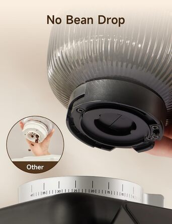 Професійна кавомолка Neretva з прецизійними жорнами, 40 штук. Електрична кавомолка з рівномірним помелом, антистатична, без залишків. Підходить для еспресо, фільтр-кави, френч-пресу, мока-кави. Сріблястий колір.