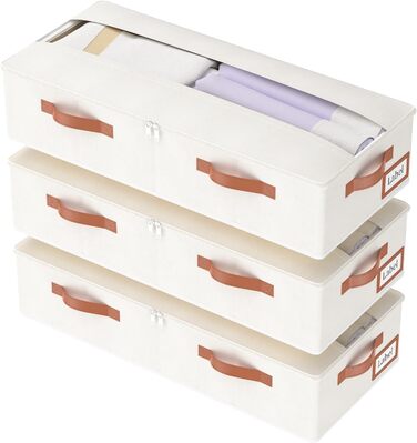 Комод-органайзер під ліжко Yawinhe, 2 шт., з прозорою кришкою та ручками, 80x40x15 см, для зберігання речей у спальні