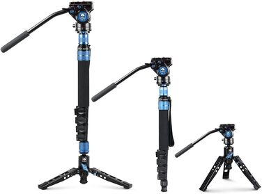 SIRUI Monopod P-325FS+VA-5: Вуглецеве моноподіум для камери, 170 см, вантажопідйомність 10 кг