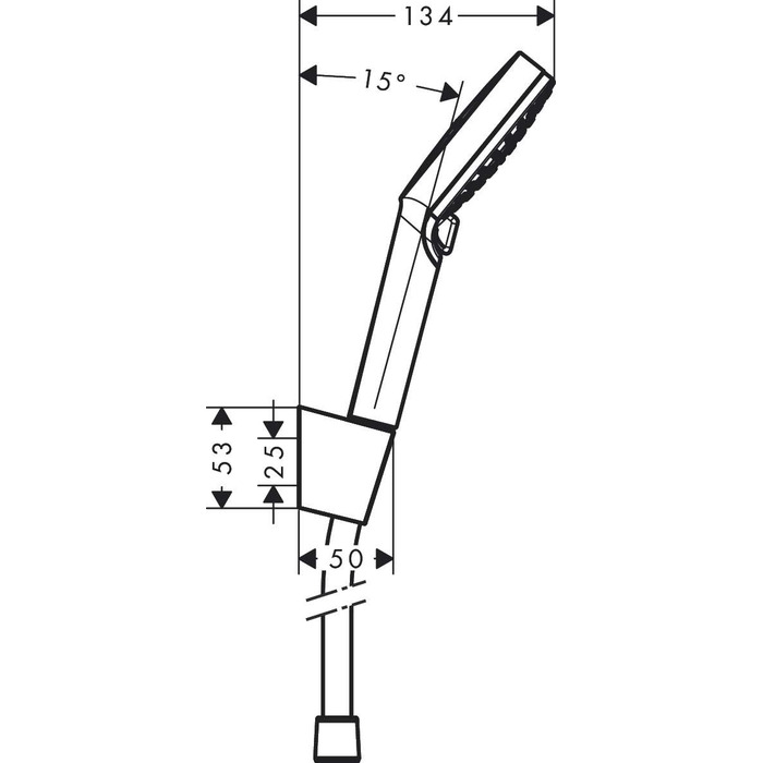hansgrohe Crometta Showerhead Holder Set, with shower hose, 1.60 m, 2 spray patterns, water-saving, White/Chrome (Set with 1.25m shower hose, 2 spray patterns with water-saving function)