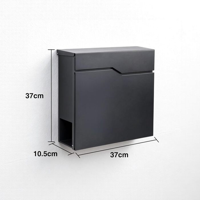 Поштовий ящик Zedelmaier з газетницею Anthrazit RAL 7016: Персоналізований настінний поштовий ящик з нержавіючою табличкою та 3D номером будинку, сучасний, стійкий до погодних умов, подвійне порошкове покриття