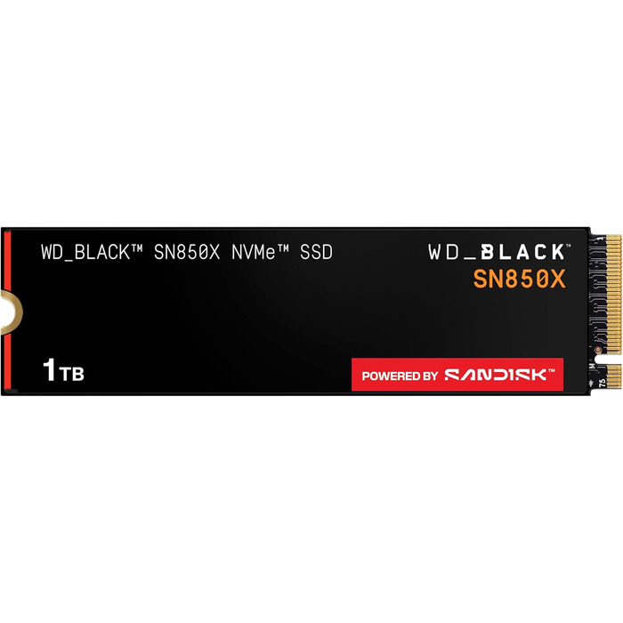 SSD WD_BLACK SN850X 1TB NVMe PCIe Gen4 - ігровий накопичувач, 7300 МБ/с читання, 6300 МБ/с запис