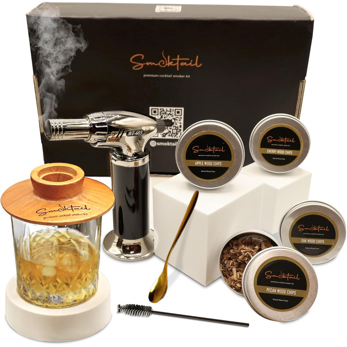 Набір для копчення Bourbon Smoker Set – Набір для приготування коктейлів з ароматом бурбону, 1 шт.