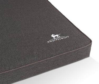 Ортопедичний лежак для собак Knuffelwuff Nantucket з велюру, ручної роботи, XL, 100 x 70 см, антрацит, знімний чохол, прання, для великих, середніх та маленьких собак