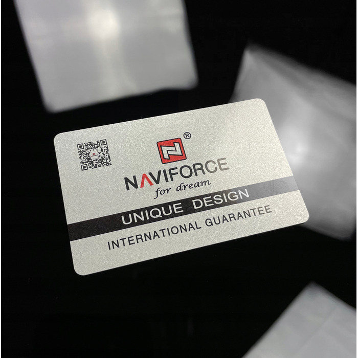 Чоловічий аналоговий кварцовий наручний годинник Naviforce на чорному шкіряному ремінці