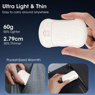 Електричні грілки для рук, 2 шт. 6000mAh, акумуляторні, багаторазові, для активного відпочинку, полювання, гольфу, кемпінгу, теплий подарунок для жінок, чоловіків, дітей, бежевий