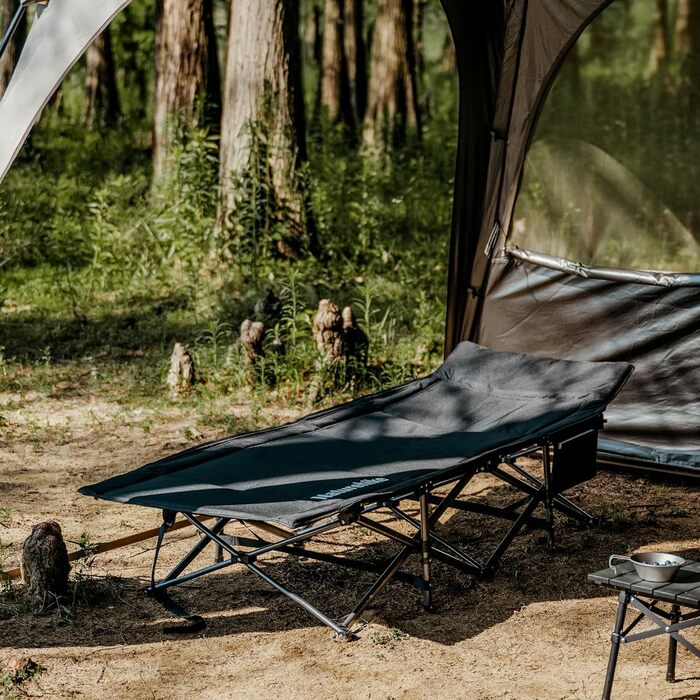 Розкладне ліжко Naturehike для кемпінгу з подушкою, 190 x 70 x 48 см, з утеплювачем, вантажопідйомність 150 кг, портативний шезлонг