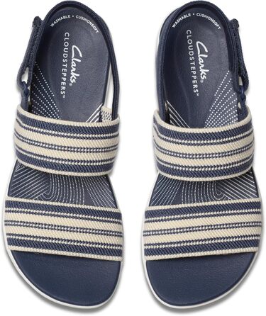 Сандалі Clarks Arla Stroll для дівчаток (36.5 EU, широка колодка, темно-синій з малюнком)