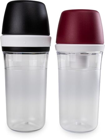 Tupperware Exclusiv Sugar Bowl 400 ml red + Exclusiv Parmesan Shaker 400 ml black Parmesan/Sugar Shaker Sugar Shaker sugar (including cookie cutter light blue)