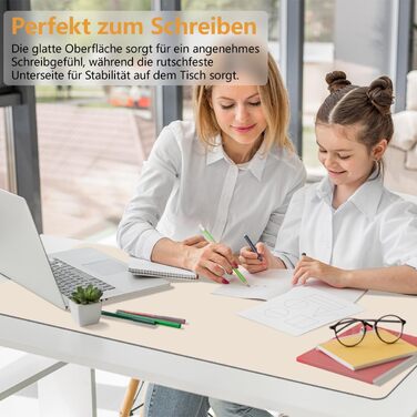Підкладка на стіл Zindoo XL 100x40 см Бежева - захист від подряпин, килимок для миші, водостійка, довговічна