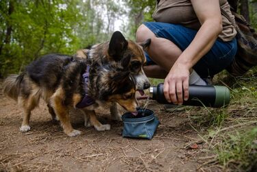 RUFFWEAR Great Basin: Складаний дорожній миска для собак, 1 л, Slate Blue (Small)