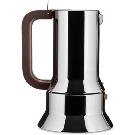 Еспресо-кавоварка Alessi 9090/6 на 6 чашок, індукційна, з нержавіючої сталі, срібляста, 15.5x13.5x27 см