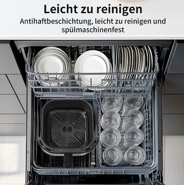 TOKIT Фритюрниця повітряна 1500W, 4.5L, 10 функцій, 360° циркуляція, низький вміст жиру, швидка приготування, компактна (чорний)