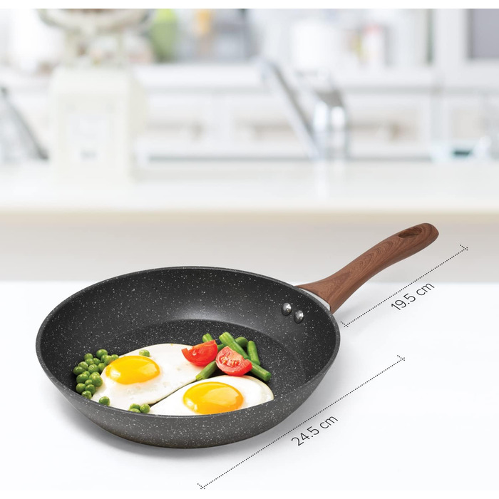 Набір сковорідок для індукції Joeji's Kitchen, 3 шт, антипригарні, набір сковорід для індукційних плит