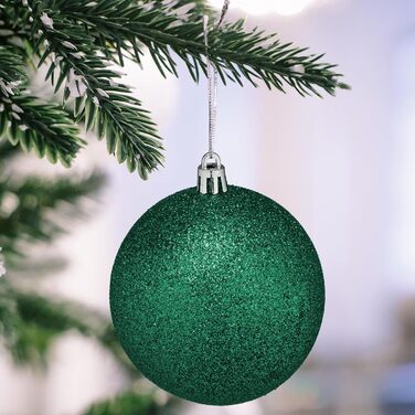 Набір прикрас для ялинки Relaxdays 110 шт., пластик, темно-зелений. Ялинкові кулі та гірлянди для декору.