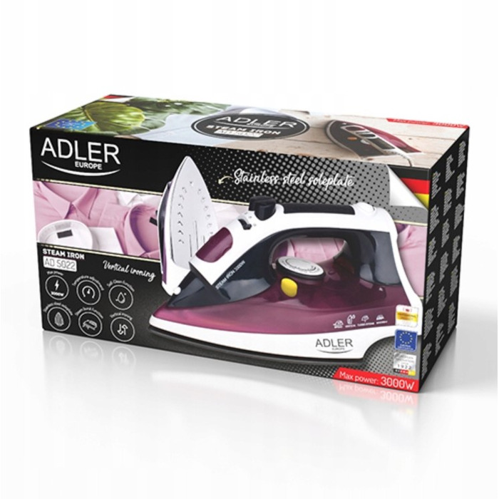 Праска ADLER STEAM IRON PINK, 3000 Вт