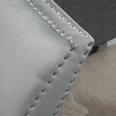 HOMCOM Upholstered Bench, Modern Bed Bench with Rubberwood Legs and Velvet Upholstery in Light Grey, 114x46x56cm for Entryway & Living Room