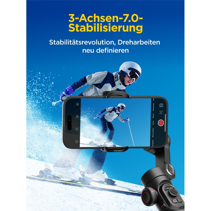 Стабілізатор Gimbal AOCHUAN для iPhone та Android - 3-осьовий, з фокусуванням, трекінг облич/об'єктів, для відеозйомки