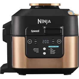 Мультифункціональна мультиварка Ninja Speedi 5,7 л 10-в-1, аерофритюрниця, повільне приготування, гриль, випічка, чорна і мідна, ON400EUCP